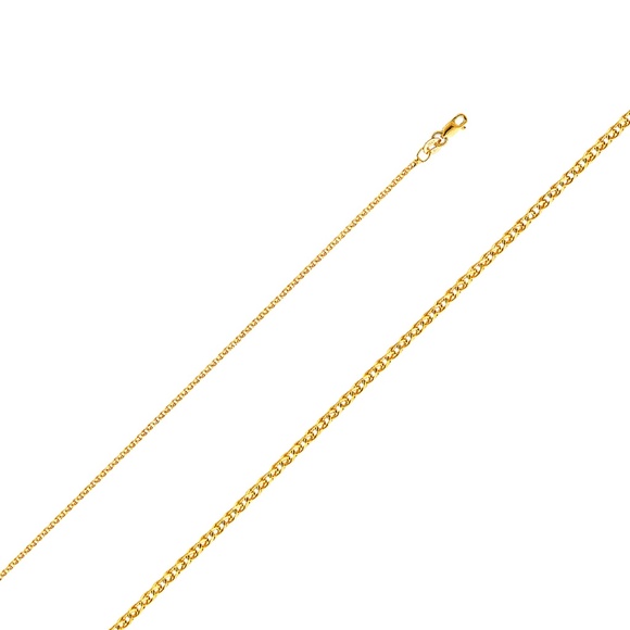 14K Yellow 1.4 mm Flat Open Wheat Chain - 24